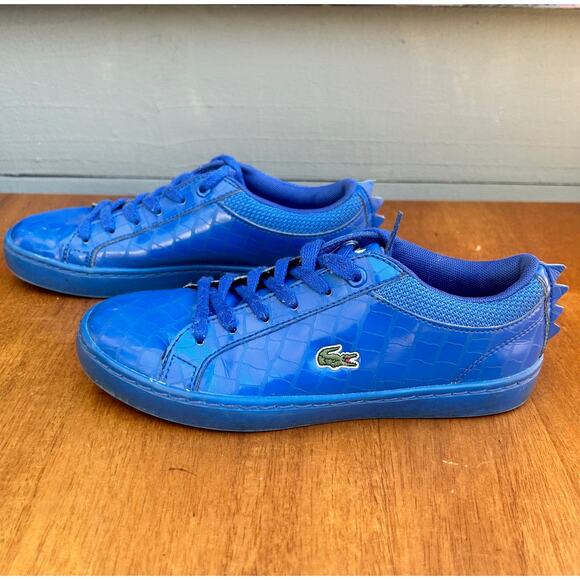 Lacoste Other - Lacoste Straightset Blue Croc Embossed Sneakers Youth Size 2 / EU 33